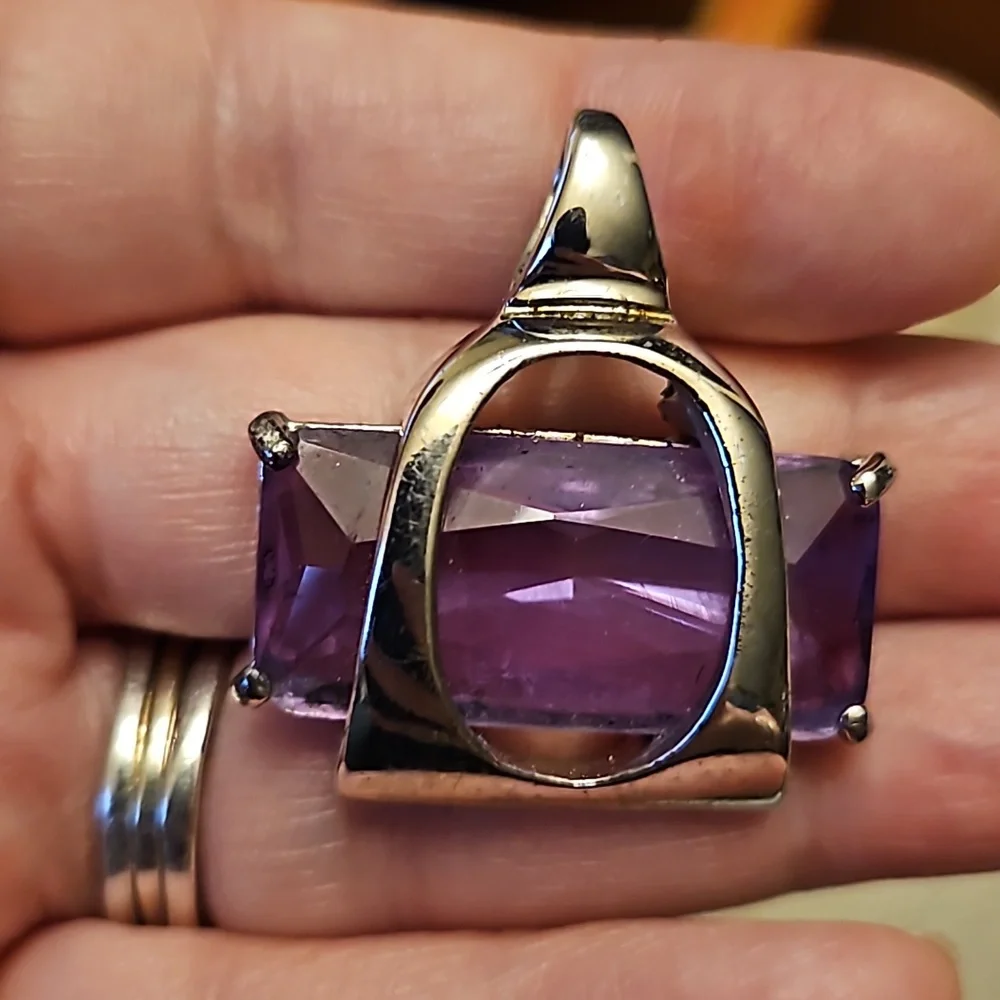 Rectangular Purple Pendant π - Picture 1 of 4